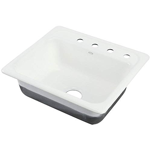 Kohler K-5964-4-0 Mayfield Self-Rimming Kitchen Sink, White, 1.375 #TOP4