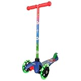 PJ Mask Self Balancing Kick Scooter with Light Up Wheels, Extra Wide Deck, 3 Wheel Platform, Foot Activated Brake, 75 lbs Limit, Kids & Toddlers Girls or Boys, for Ages 3 and Up
