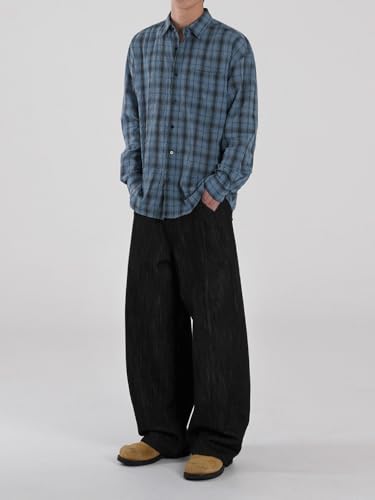 Men's Straight-Leg Denim Autumn Loose Korean Style Wide-Leg Pants4