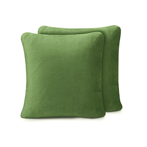 Amago Taie d'Oreiller, Sensation Cachemire (Lot de 2), 50 x 50 cm - Vert Foncé