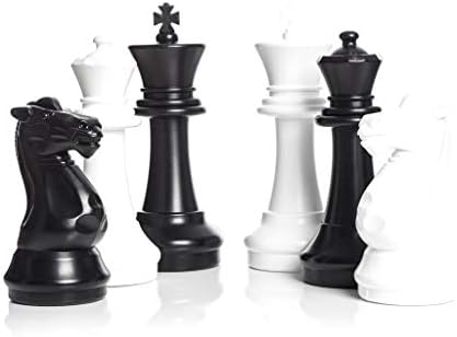 MegaChess Large Premium Chess Pieces Complete Set with 16 Inch Tall King - Black and White