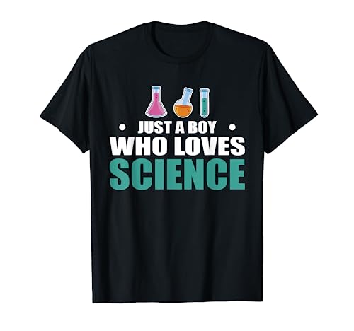 Chico que ama la ciencia para biología, química, científico Camiseta