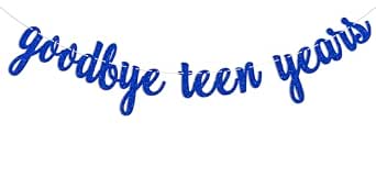 Goodbye Teen Years Banner – 20th Birthday Party Decorations In Black Glitter | Pre-Strung, Handmade Sign - View #7