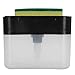 Omabeta 2 en 1 380 ML Petite Presse Type Boîte à Savon Cuisine Distributeur de Détergent Ménager avec Tampon à Récurer pour la Maison Cuisine Hôtel Restaurant école Utilisation(Le Noir)