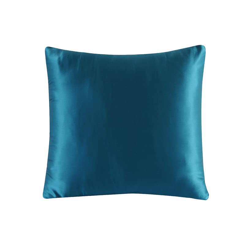 townssilk Both Side 100% 19mm Pure Mulberry Silk Pillowcase for Hair and Skin Health 80x80cm size Pillow Case Cushion Cover with Hidden Zipper 600 Thread Count peacockblue - Image 4