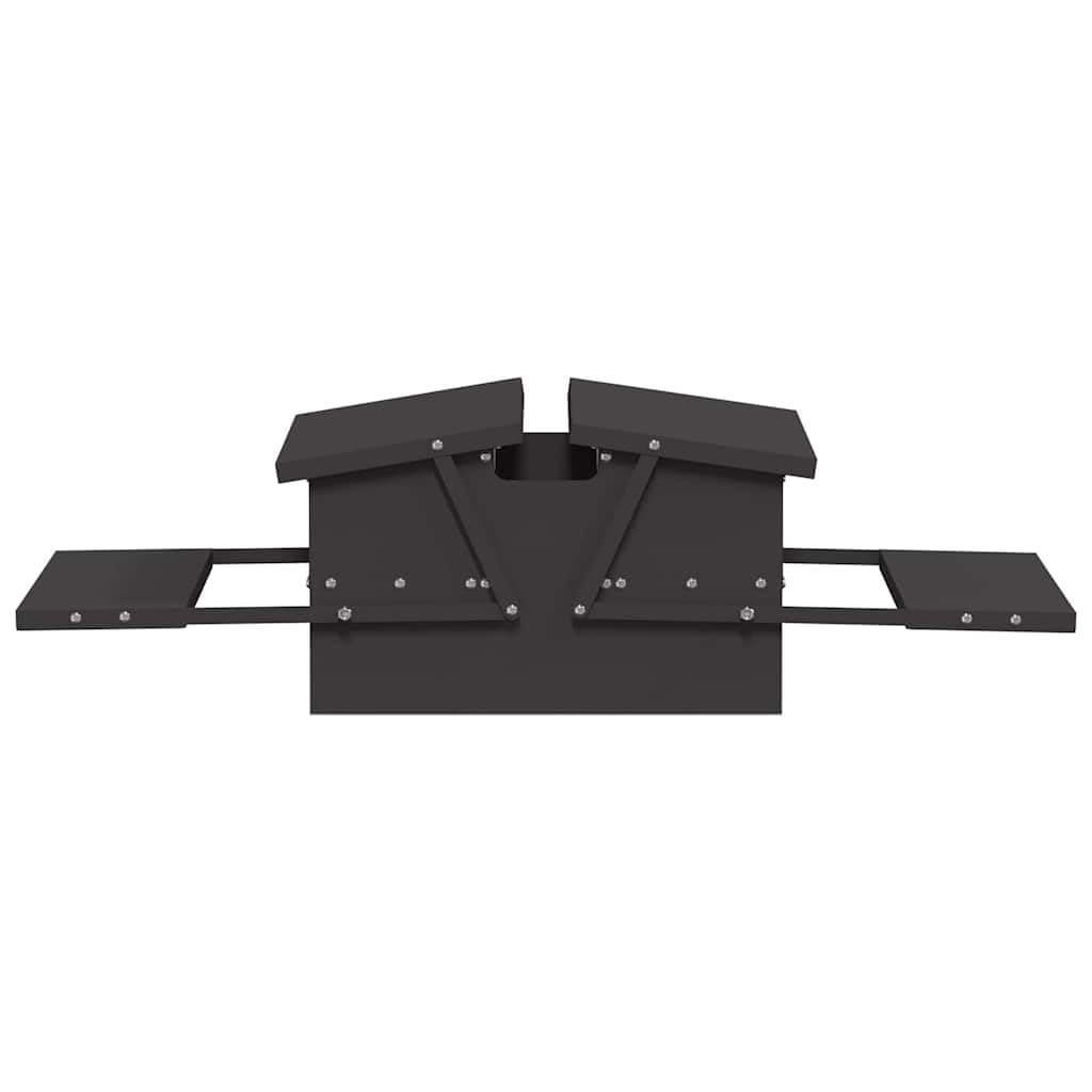 Hühnertretfeeder Schwarz aus kaltgewalztem Stahl 75 x 53 x 20,5 cm Futterspender mit automatischer Dosierung wetterfest für Innen- und Außenbereich effiziente Futterverteilung