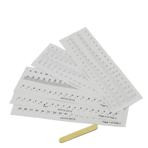 FEQDWOX 5 pcs Pegatinas para notas de piano + teclado, Ebook para aprender notas, kit para llaves negras + blancas, do-re-mi-fa-sol-la-si