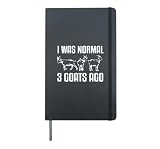 I Was Normal 3 Goats Ago Animal Lover Farmer Livestock Hardcover Journal, Black