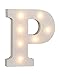 Produktbild Out of the Blue 57/6089 - Holz Buchstabe "P" beleuchtet mit 7 LED Lichtern, batteriebetrieben, ca. 16 cm