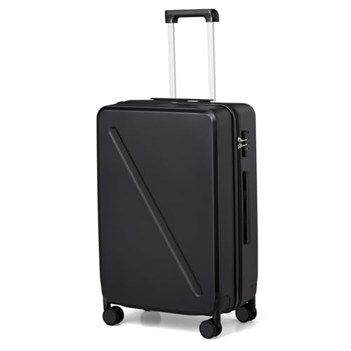 MILADA 24 Inch Medium Checked Luggage, Hard Shell Suitcase with 360° Spinner Wheels, TSA Approved Lock, Lightweight Durable Hardside Travel Luggage for Business, Black