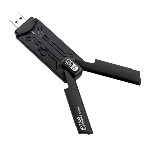 MHADBKH AX1800 USB WLAN Stick 1800Mbps Adaptador Inalámbrico USB 2 Antenas Ajustables Conexión A Internet Rápida para PC Y Computadora Portátil