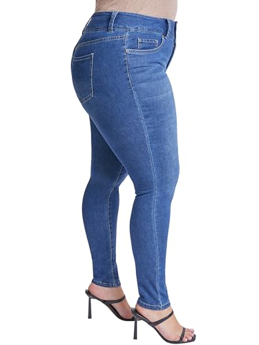 Royalty For Me Womens Women's Plus Basic 3-Button High Rise Skinny JeanJeans2