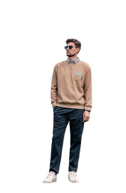 zozera aristoweave-Pocket-Crew-Knit-Sweatshirt Brown| S, M, L, XL, 2XL-picture-37