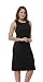 JJMG New Breastfeeding Dress Best Maternity Nursing Gown Light Weight Black Dress Double Layered Chest Feeding Baby Round Neck Sleeveless Modal Cotton The Perfect Little Black Dress (S)