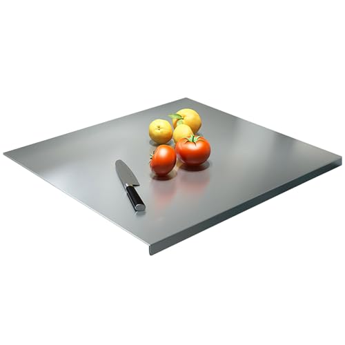 Plaque Inox Cuisine 50 x 40 cm Planche à Découper en Acier Inoxydable,Plan de Travail Inox Antibactérienne pour Cuisine,Bar,Restaurant,Plan de Travail Inox...