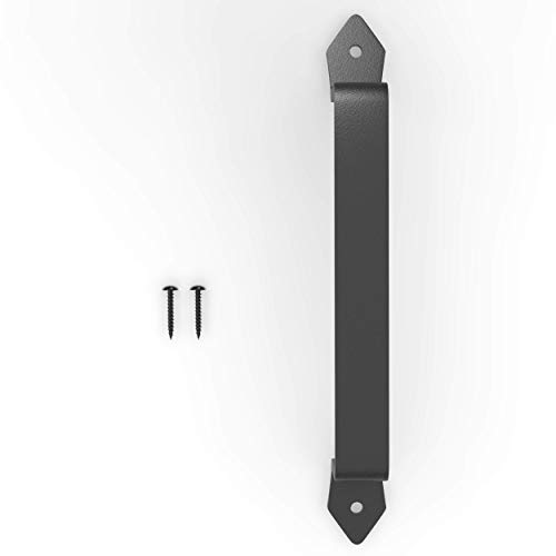 Image of 10 Inch Diamond Straight Barn Door Handle - Black Cast Iron Pull for Sliding Doors, Gates, Sheds, Fences, Closets - Indoor Outdoor Farmhouse Hardware
