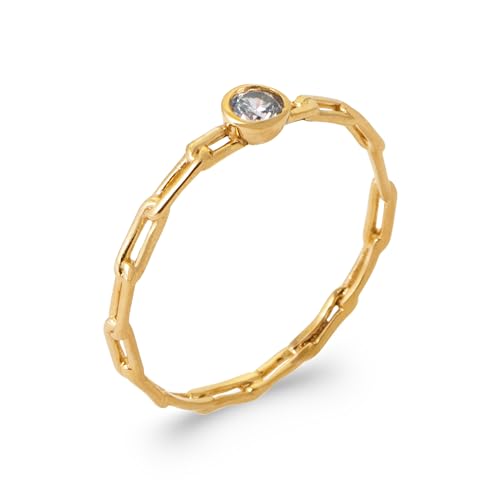 Bague plaqué or 18 carats sertie d'oxydes de zirconium d'un raffinement absolu