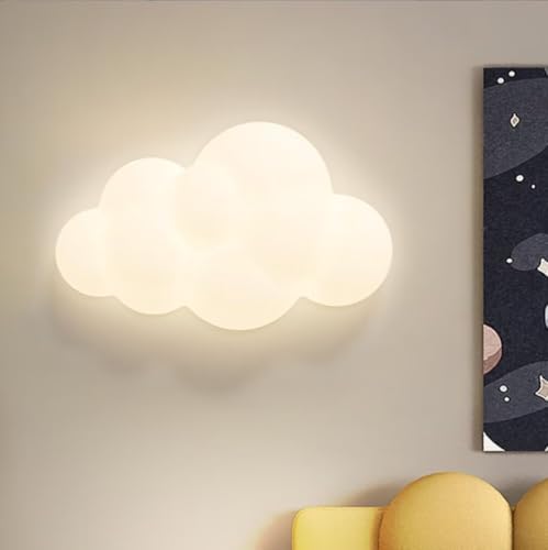 GUANSHAN 3D Cloud LED Children's Room Wall Lamp Bedside Lamp Night Light Wall Lighting Decorative Background Wall Lamp for Bedroom, Living Room, Stairs,14W, 3 Lighting