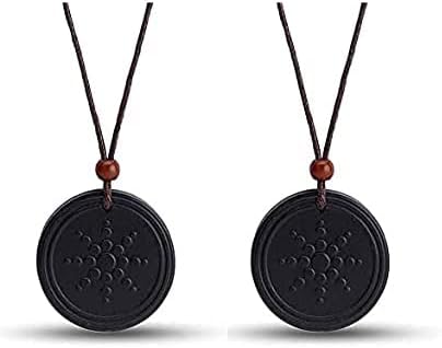 Radiation Protection Black Scalar Energy Volcanic Lava Quantum Bio Science Negative Ions Stone Pendant - Pack of 2