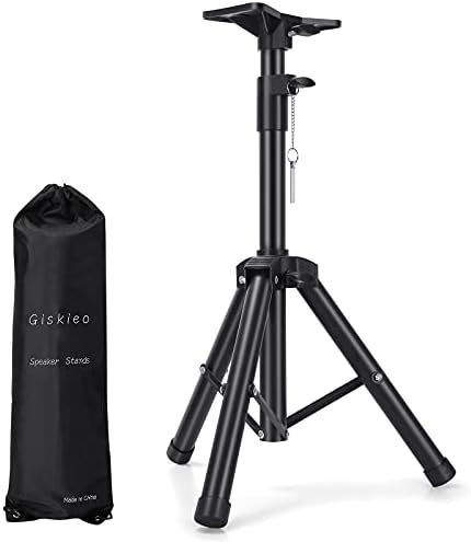 Studio Monitor Speaker Stand Adjustable Tripod DJ PA Speaker Stand Professional Tripod Structure, Adjustable Height,Giskieo Heavy Duty Adjustable PA DJ Speaker Stand 30" to 44" Steel，Carry Bag