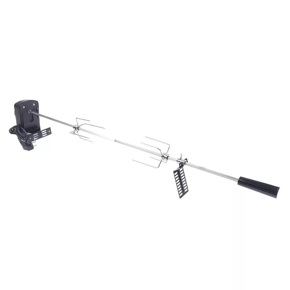 Parrilla de gas giratoria, barbacoa de jardín de 80 cm, pincho de barbacoa profesional con motor de acero inoxidable, 220 V – 240 V, escotilla universal eléctrica para asar pollo y pescado