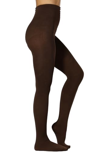 Image of MERYLURE Winter Warm Fleece Lined Tights for Women, Opaque Thermal Pantyhose, High Waisted Control Top Leggings