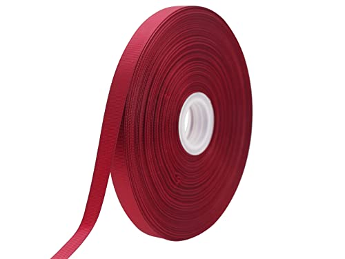JESEP YONG 5/8in Maroon Grosgrain Satin Ribbon Bulk 100yd for Crafts