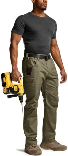 Image of CQR Men's Quick Dry Work Pants, Water Resistant Outdoor Tactical Pants, Lightweight Stretch Cargo Hiking Pants