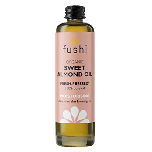 Fushi Sweet Golden Almond Organic Oil 100 ml | Fresh-Pressed | Best for Dull Skin Dry Hands Skin Cleansing Sensitive Skin|Ethical & Vegan Society Approved|Manufactured in the UK
