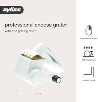ZYLISS Classic Rotary Cheese Grater - NSF Restaurant Certified, White