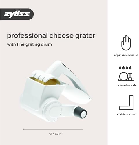Classic Rotary Cheese Grater - NSF Restaurant Certified, White