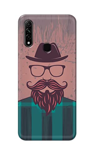 Image of PRINTFIDAA Man Icon with Beard Shirt Hipster Printed Designer Hard Case for Oppo A31 (2020) / Oppo A8 Back Cover -(e) RPM1001