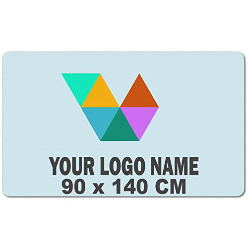 Ferocity Tappetino PERSONALIZZATO per azienda con il TUO LOGO TESTO; Zerbino per interni esterni 90x140 cm; Trapper della sporcizia per ufficio edificio impresa [140]