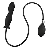 YUZHOSilikon Dildo Aufblasbarer Anal Plug Butt Aufblasbarer Anal Plug Stimulierende Erweiterung von Anus und Vagina SM Sex Toys Prostata G-Punkt Massager Anal Training Schwarz