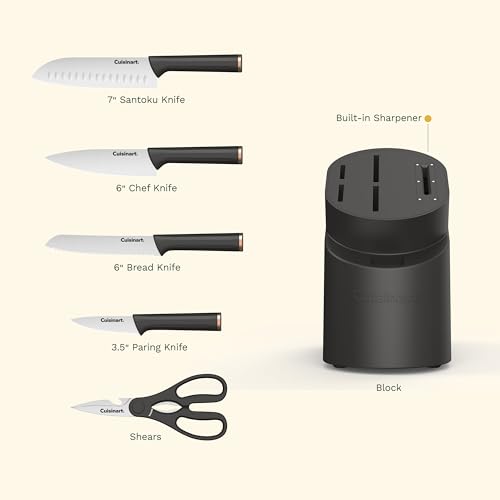 Artisan Elite Stainless Steel Cutlery 6 Piece Knife Block Set, Black - image 3