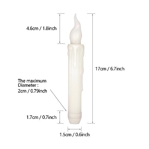 Image of 24Pack Floating LED Candles Sets, Taper Flameless Candles with Remote, Warm White Flickering Candles Hanging Decoration for Halloween Christmas Tree Party Home Decoration