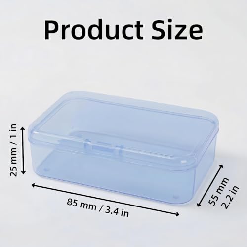 Image of 12 Pack Blue Small Plastic Storage Bins 3.35x2.17x0.98 in, Mini Containers with Lids for DIY Bead Organizer, Craft Hardware Case