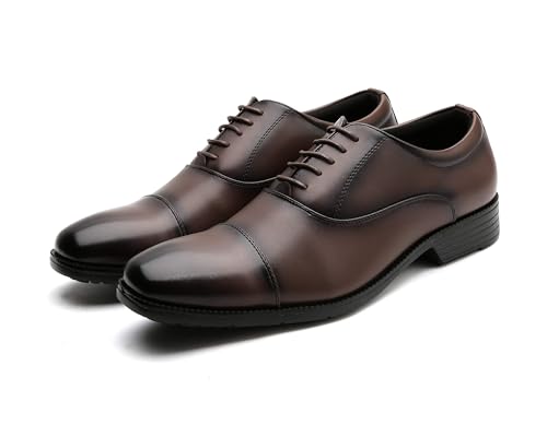 [TOKYO BROTHER] 東京ブラザー メンズ 走れるビジネスシューズ 紳士靴 スニーカーのような履き心地 軽量 防滑 消臭 抗菌仕様 幅広 歩きやすい 7768 (ダークブラウン, measurement_26_point_0_centimeters)