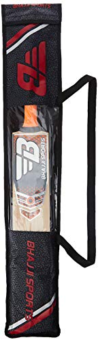Image of KASHMIRI WILLOW CRICKET BAT ELITE SIZE-6 WITH BHAJJI BAT GRIP RHINO SET OF 3