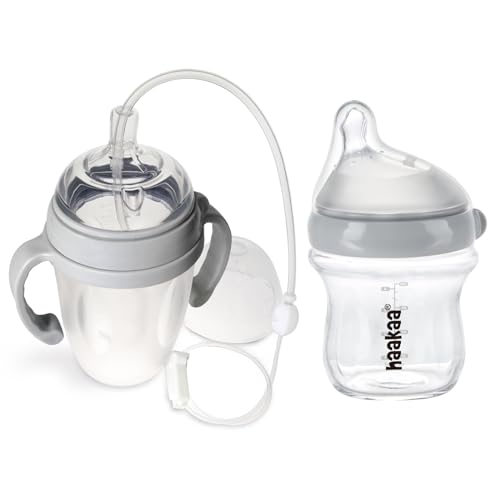 haakaa Gen.3 Feeding Bottle&Natural Glass Baby Bottle Set Breastfeeding