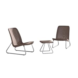 Keter Lounge Set Rio, rotanlook, kunststof, 77,5 x 76 x 54 cm