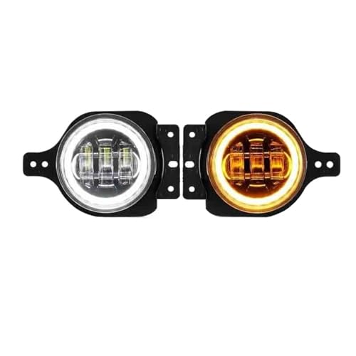 Feux antibrouillard LED pour Jeep Wrangler JL 2018-2023 avec DRL blanc et clignotant ambre