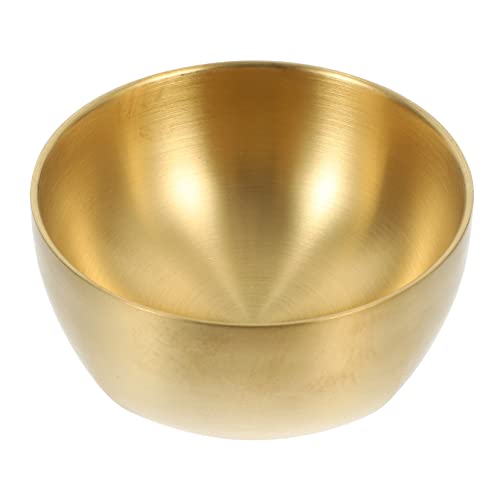 CONGARTENO Stainless Steel Heat Resistant Rice Bowl Korean Style Double Soup Bowl with Slip Bottom for Serving Vegetables Salads and More