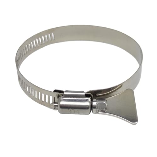 配管用ホースバンド 1個 調節可能なハンドル 手回しホースクランプ パイプクリップ エアホース接続用 ステンレススチール 304 修理ツール ファスナー(105-127mm)