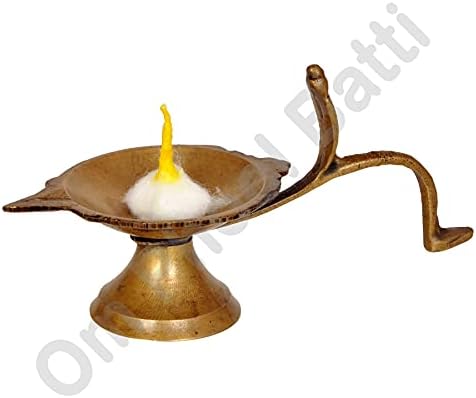 Om Phool Batti Round Cotton Wicks for Diya, GOL Batti for Puja with Chandan Tip, 1000 Pieces (Pack of 1, Yellow)