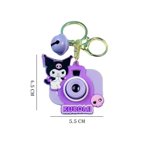 Image of GOLD LEAF 3D Cartoon Camera Keychain for Kids - PVC Cartoon Designs - Kawaii Toy Key Ring with Luminous Projection Light - Fun Car Keychain & Pendant Gift for Girls & Boys