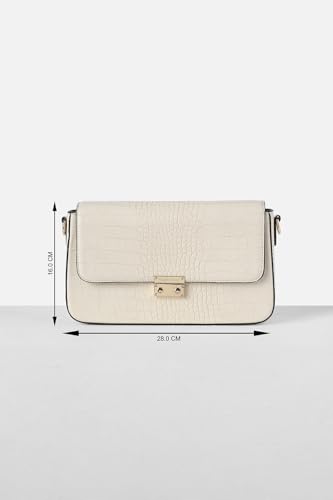 Image of Allen Solly Crocodile Textured PU Structured Shoulder Bag