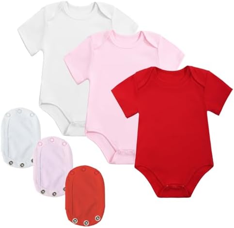 Newborn Baby Bodysuit Set Baby Clothes Set Infant Short Sleeve Cotton One-Piece Outfit with Extender
