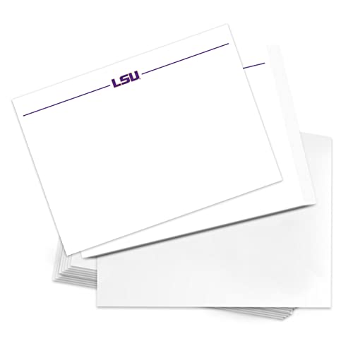Image of Desert Cactus LSU 10 Pack Notecards Stationery Cardstock Tigers Geaux Louisiana State University Includes Envelopes Memo Party Thank You (Notecard 1a)