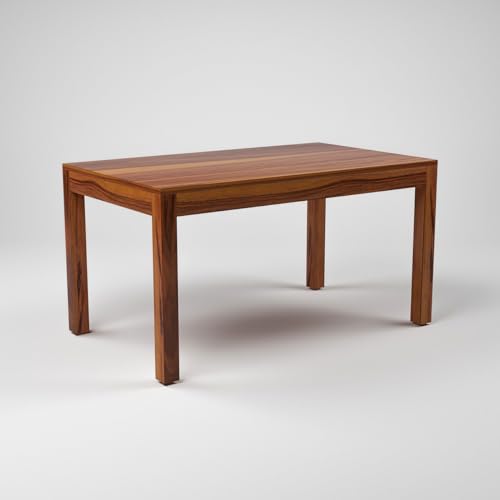 Image of Solid Sheesham Wood 6 Seater Dining Table Set with Cushioned Chairs for Dining Room | Living Room | Home & Office | Hotels Restaurant & Cafe (6 Seater, Honey B)